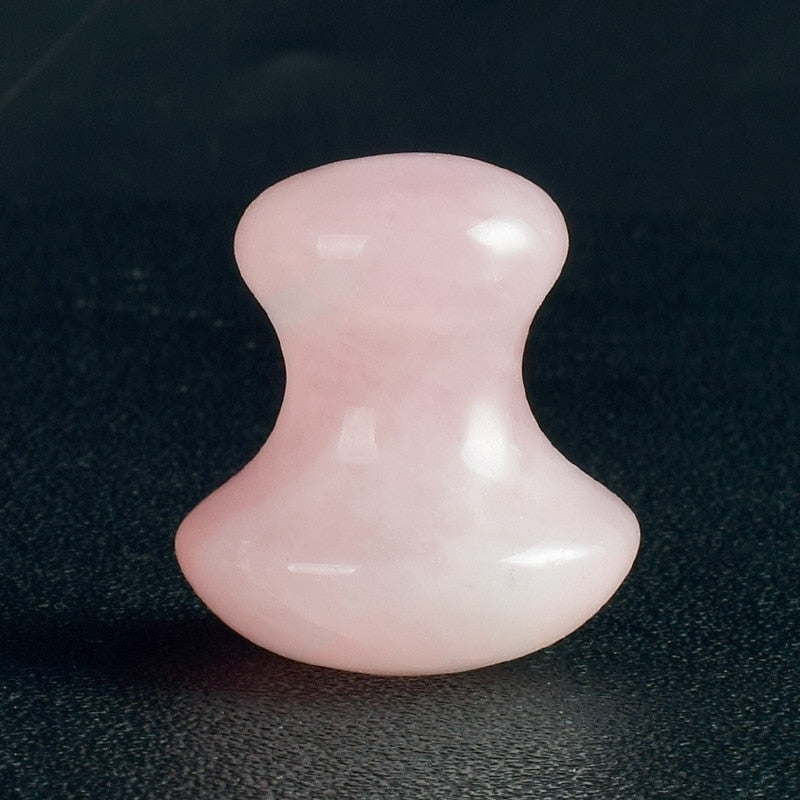 Natural Quartz Gua Sha Mushroom | Rose Quartz Gua Sha Mushroom Stones for Eyes