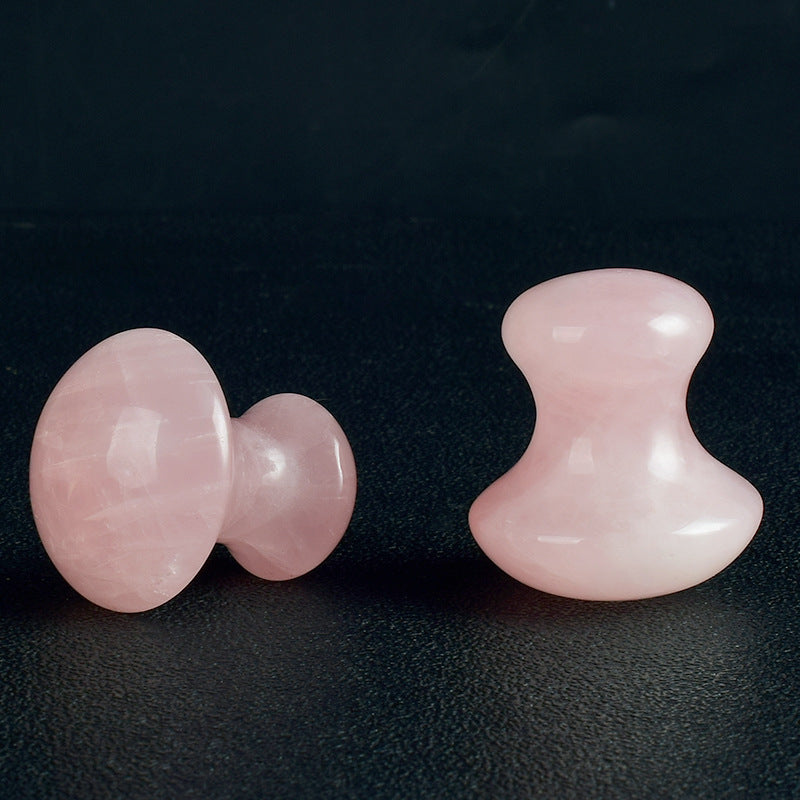 Natural Quartz Gua Sha Mushroom | Rose Quartz Gua Sha Mushroom Stones for Eyes