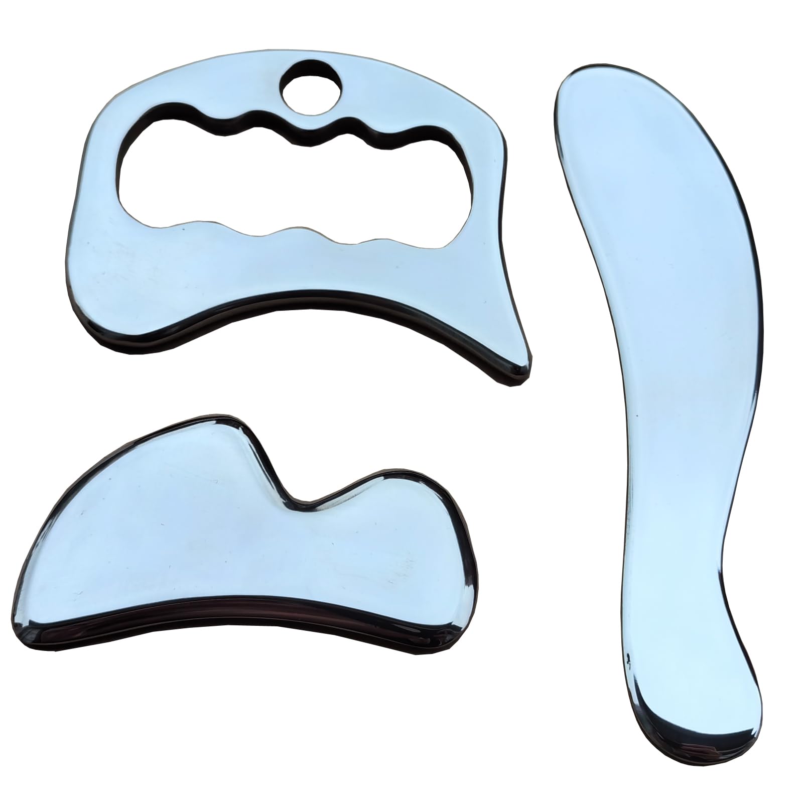 Stainless Steel Body Scraping Set (3-Piece) | Full-Body Sculpt and Lymphatic Tools