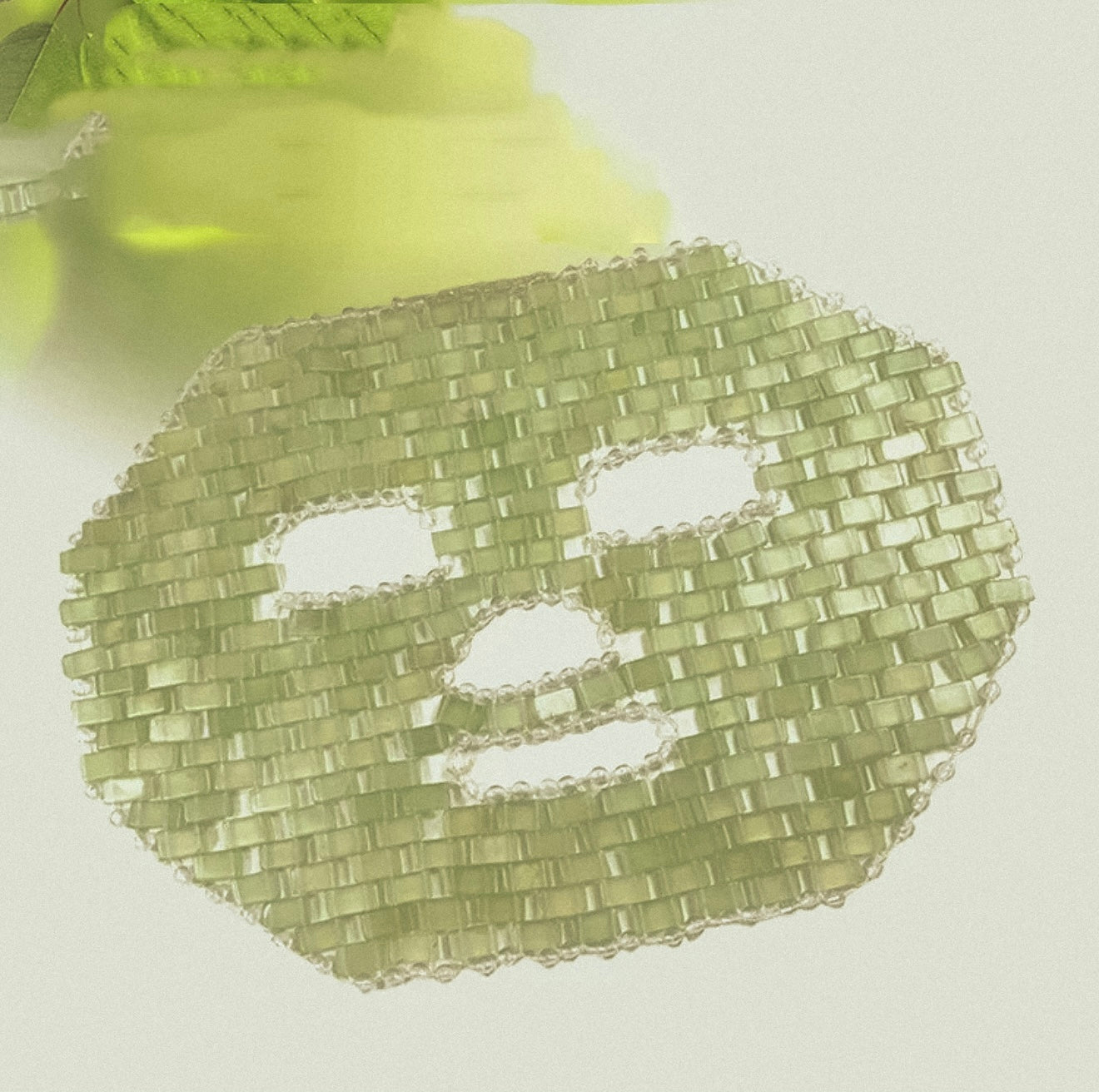 The Jade Stone Veil Full Face Sheet Masque | Handwoven Stone Veil Full Face Sheet Masque