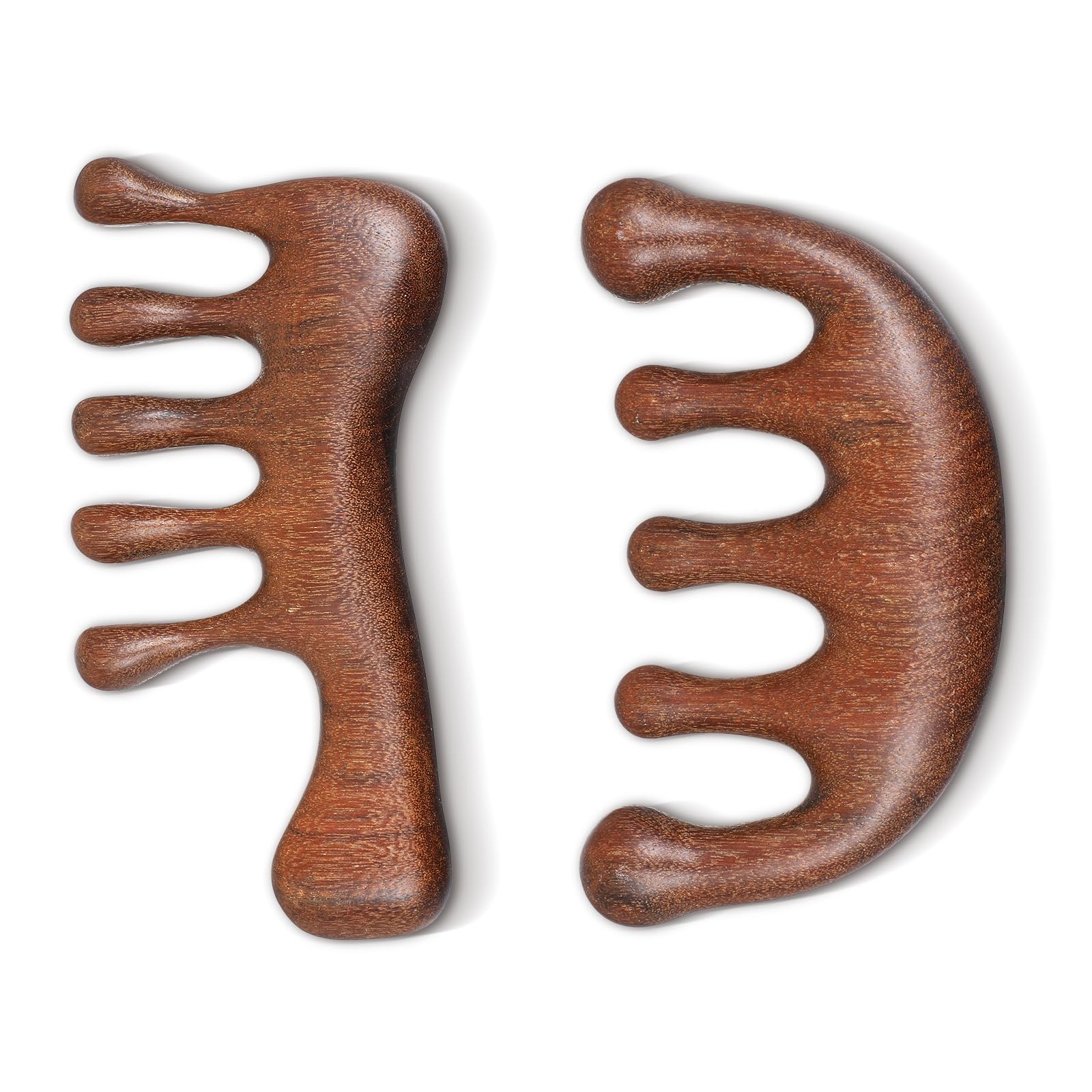 Sandalwood Wide Tooth Comb Duo | Sandalwood Comb Set for Meridian Scalp Massage