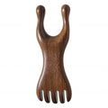 Dual-Ended Sandalwood Fork Comb | Scalp Stimulating + Acupressure Tool
