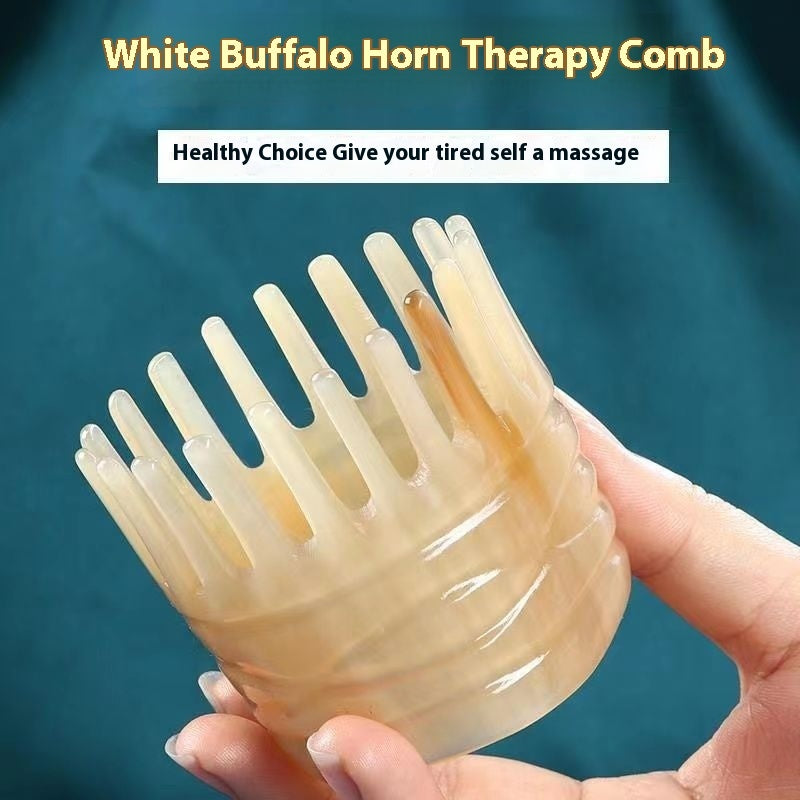 The Buffalo Horn Massage Comb | Natural Buffalo Horn Comb for Scalp Massage